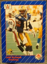 1991 AW Sports CFL Football Card #100 Less Browne - Colorado State alumni