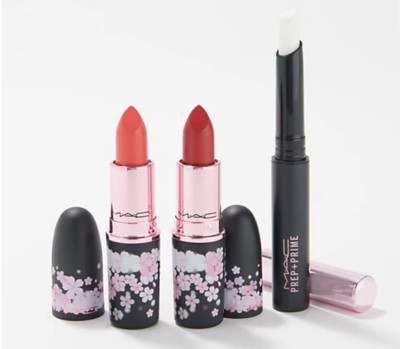 MAC Cosmetics Black Cherry Creamy Matte Lipstick Duo with Prep + Prime Lip Base