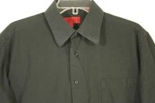 Bergamo New York Shirt Black Fitted Button Up Long Sleeve Mens Size 16-16.5
