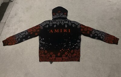 Amiri Bandana Bleach Hoodie Red/White | eBay UK