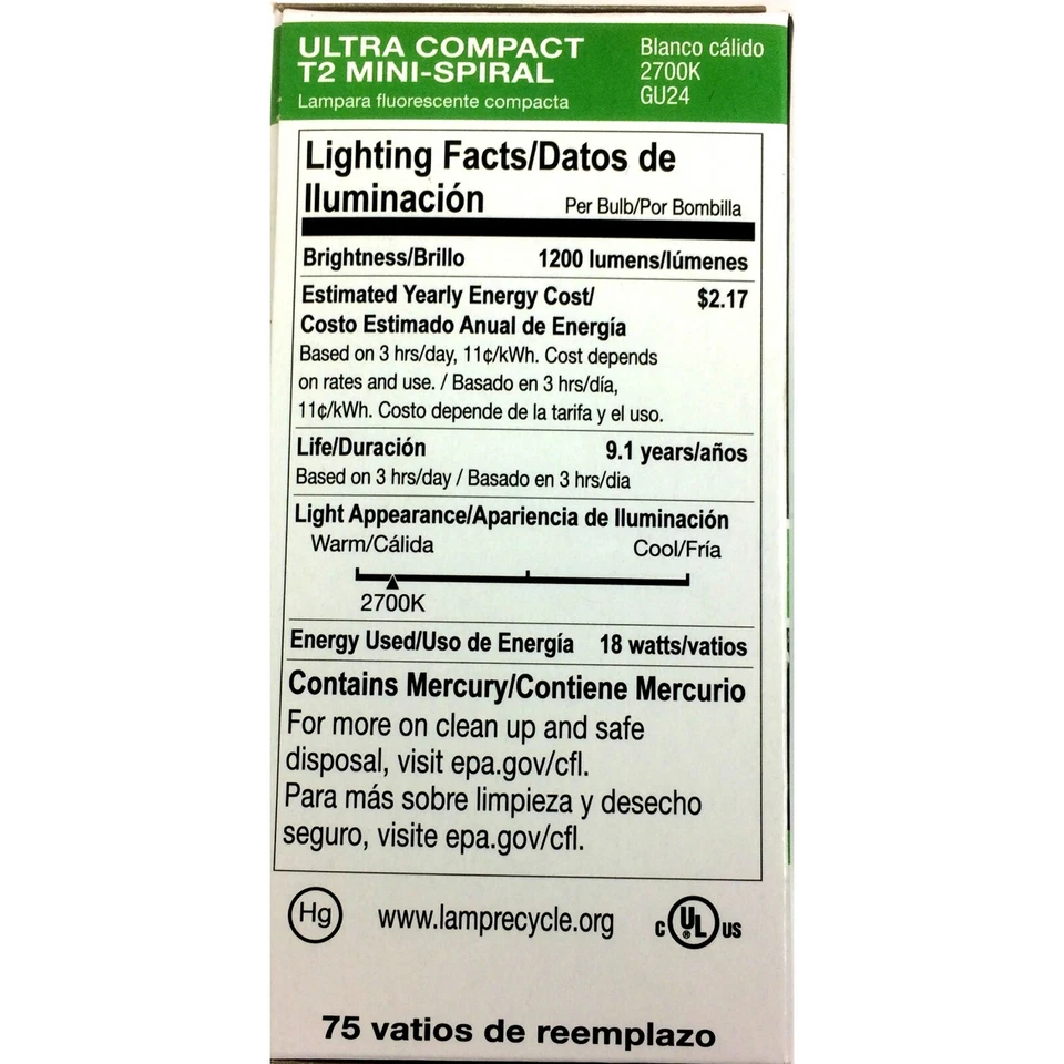 Halco 18W T2 Spiral 2700K GU24 ProLume CFL18/27/GU24 18w 120v CFL Warm White  La - Image 3 of 4
