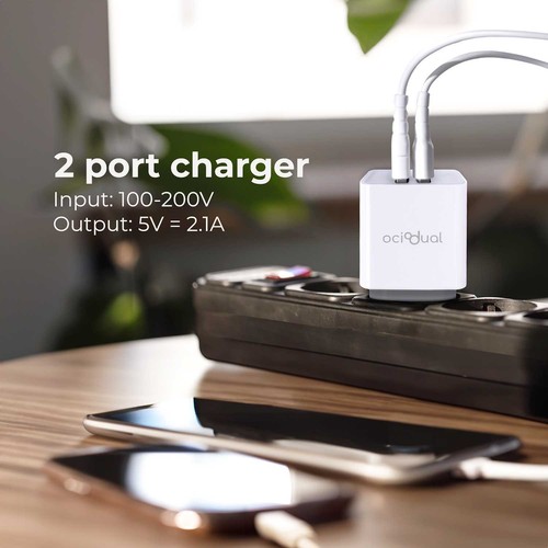 Cargador de Pared EU, 2 Puerto USB de 5v, 2.1A, 10W, Blanco,Modelo: ST660 - Imagen 4 de 7