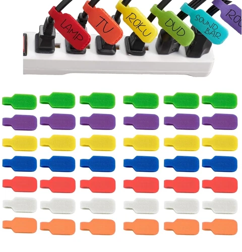 48 Stück kabelbeschriftung Kabel Beschriftung Nylon Kabeletiketten Selbstklebend