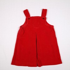 Vintage Red Velour Jumper Dress Toddler Girl's Size 4T