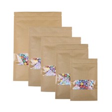 Flat Brown Kraft QuickQlick™ Bags with Clear Window Variety QTY Sizes