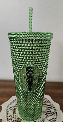 Starbucks Green Jeweled Diamond Point 24oz Tumbler. New for 2023. New & Unused. 