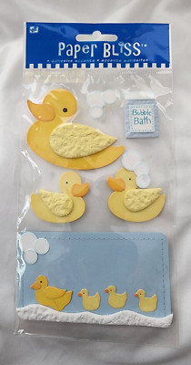 Vintage NEW! 7Pcs Paper Bliss Westrim Sticker Scrapbook - ''Rubber Duckie''