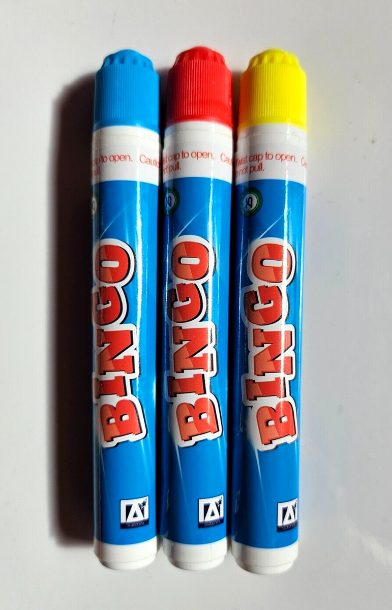 Bingo Marker 6 Pack Super Bright Bingo Daubers - 4oz Fluorescent Colors ...
