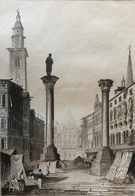 Vicence Vicenza Gravur Von Lemaitre Um 1850 Italien Italia