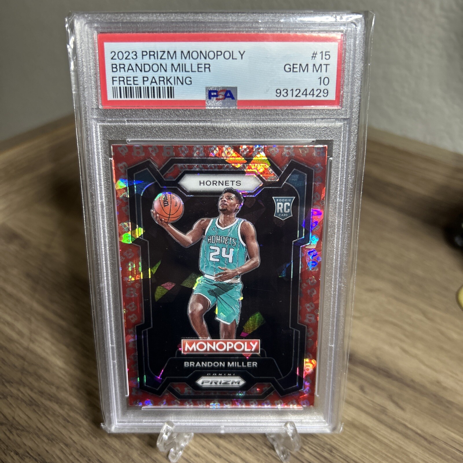 2023-24 Panini Prizm Monopoly Brandon Miller Rookie RC Free Parking #15 PSA 10