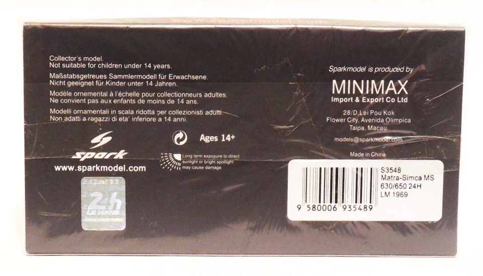 1/43 Spark S3548 Matra-Simca MS 630/650 # 34 Servoz-Gavin / Muller 1969 Le Mans - Image 2 of 2