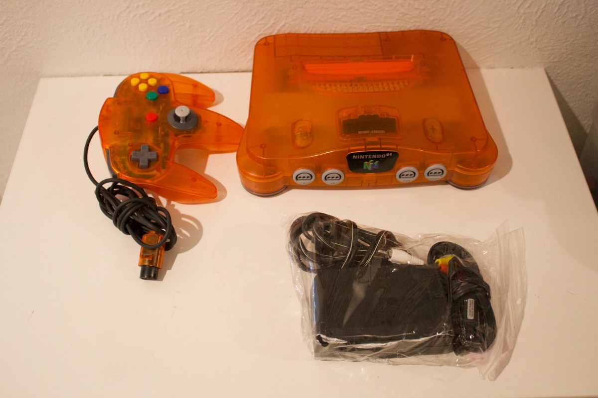 Nintendo 64 Fire Orange Console Includes Cables and Controller