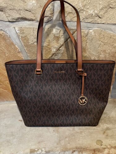 Michael Kors Signature Savannah Large Satchel Brown Acorn Gold