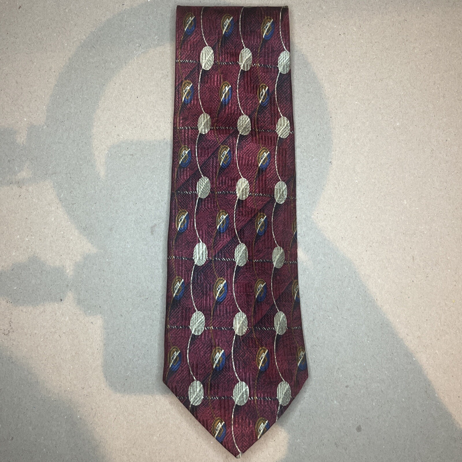 $150+ ROBERT TALBOTT STUDIO  MAROON ABSTRACT 90S … - image 5