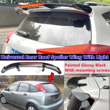 Universal Fit For Ford Focus 2002-2007 Black Rear Roof Spoiler Wing W/ LED Light
