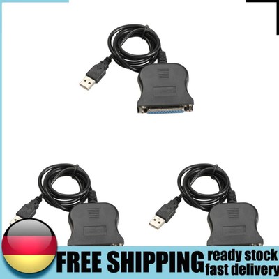 New USB 1.1 to DB25 Female Port Print Converter Cable LPT Black