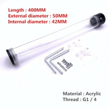 Computer water-cooled acrylic cylindrical water tank 400MM 50MM Side 4 holes