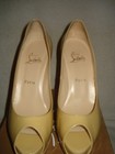 100%AUTH NEW WOMEN LOUBOUTIN PALAIS ROYAL CREAM PATENT PLATFORM PUMP/HEEL US 9.5 — photo 2