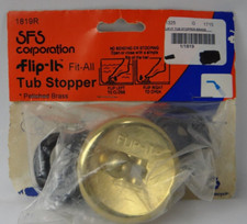 Flip-It Tub Stopper Brass Polished 1819R, Fits Most Drains 1-1/2" or 1-5/8" SFS