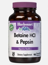 Bluebonnet Betaine Hci & Pepsin 90 Veg Capsules - exp. 05/26
