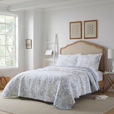 King Quilt Set, Soft Cotton Bedding amberely blue 0469