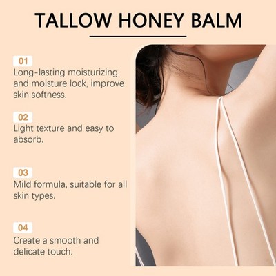 Face Moisturizer Tallow Honey Formula Non-Greasy Gentle Hydration Smooth Skin