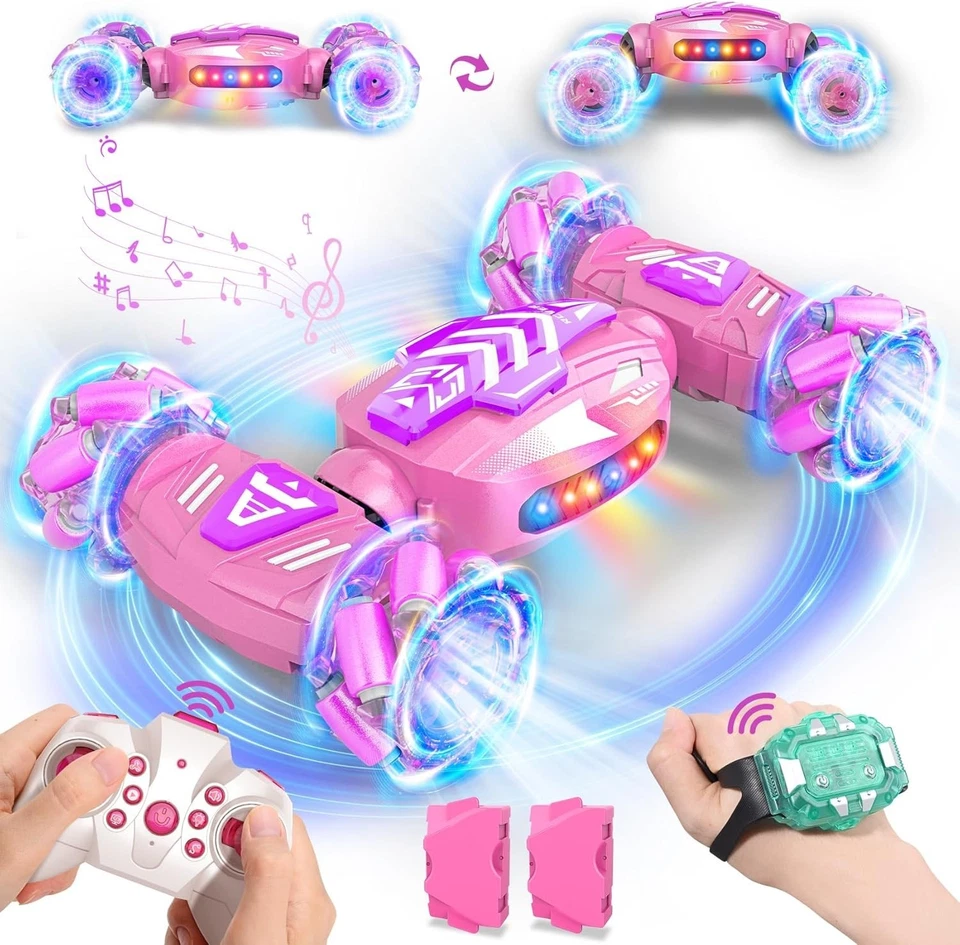 Gesture RC Car Remote Control Car Stunt 4WD Off-Road 360° Rotating Pink Toy - Image 3 of 4