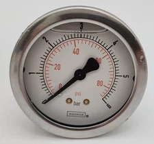 NOSHOK 25-911-6-BAR PRESSURE GAUGE 25-911-6BAR 259116 (1/4 BSPP BACK CONNECTION)