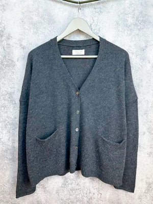 Cardigan oversize TOAST laine cachemire pull gris minimaliste femme taille M - Photo 1/4