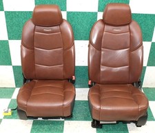 Worn 18 Escalade Vecchio Brown Heat Cool Leather Front Bucket Seats Pair Oe Worn 18 Escalade Vecchio Brown Heat Cool Leather Front Bucket Seats Pair Oe