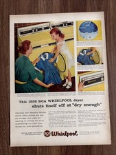1958 RCA Whirlpool Dryer Appliance Mid Century Laundry Decor Americana Clothes