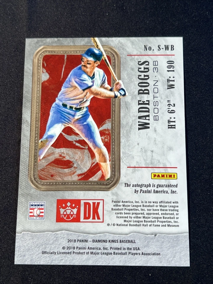 Wade Boggs 2018 Panini Diamond Kings Signatures AUTO Red Sox #S-WB - Image 2 of 2