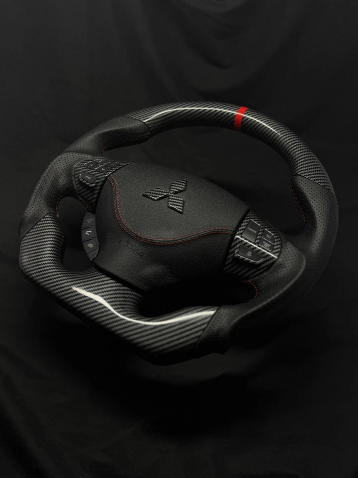 Mitsubishi Lancer Evolution 2007-2016 Carbon Fiber Sports Steering Wheel - Image 2 of 4