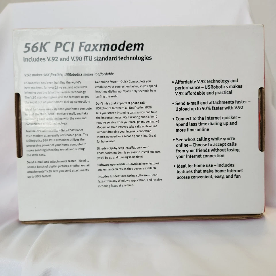 USRobotics 56K PCI Faxmodem Model 5670 for dial-up internet V.92 fits PCI 2.2 - Image 2 of 4