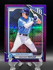 Brayden Taylor 2024 Bowman Draft Chrome Purple Refractor /250 #BDC-182 Rays