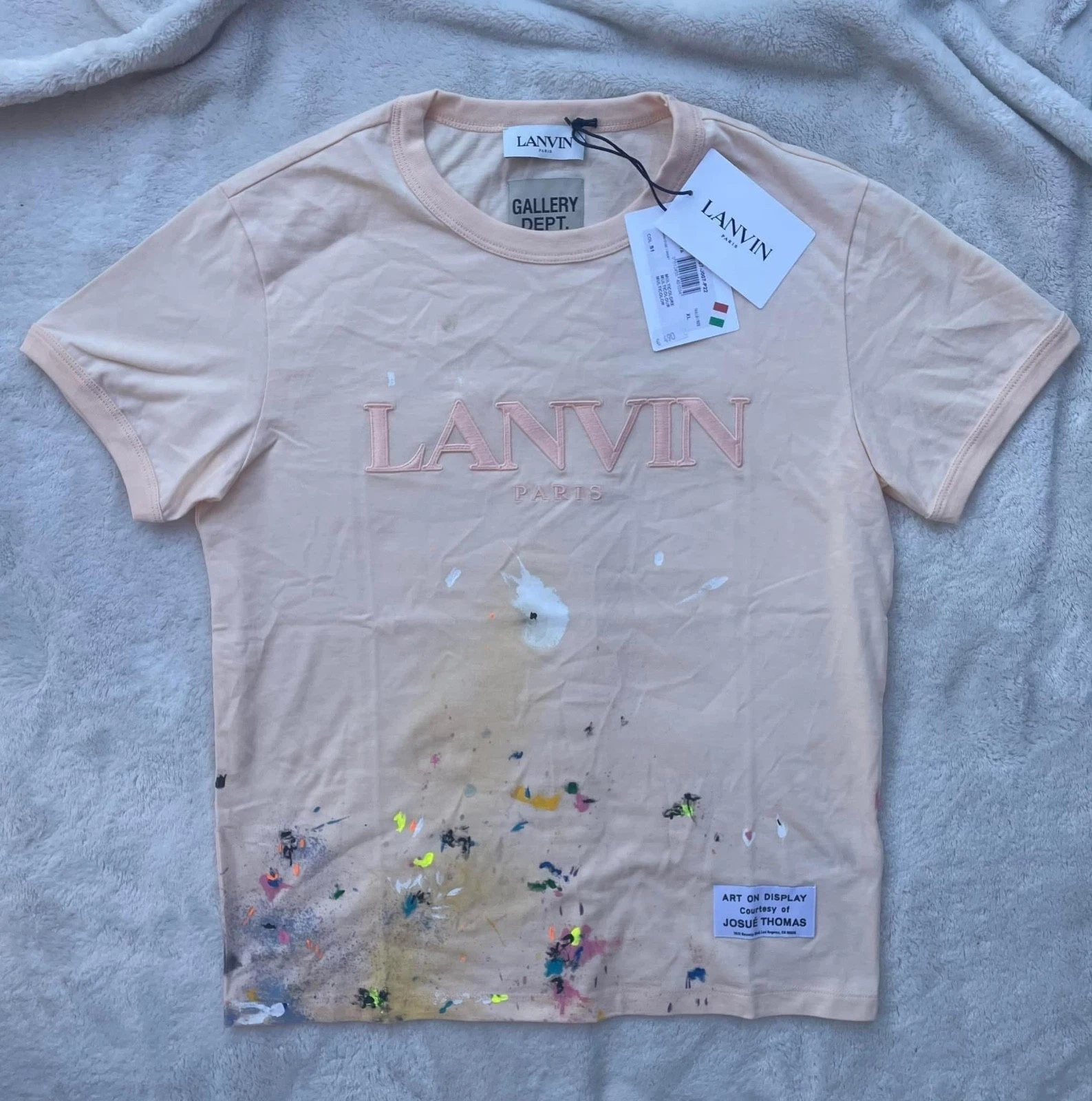 Lanvin — Gallery Dept. x Lanvin Pink Paint Splatter Tee - Medium - $725 - Authentic - New