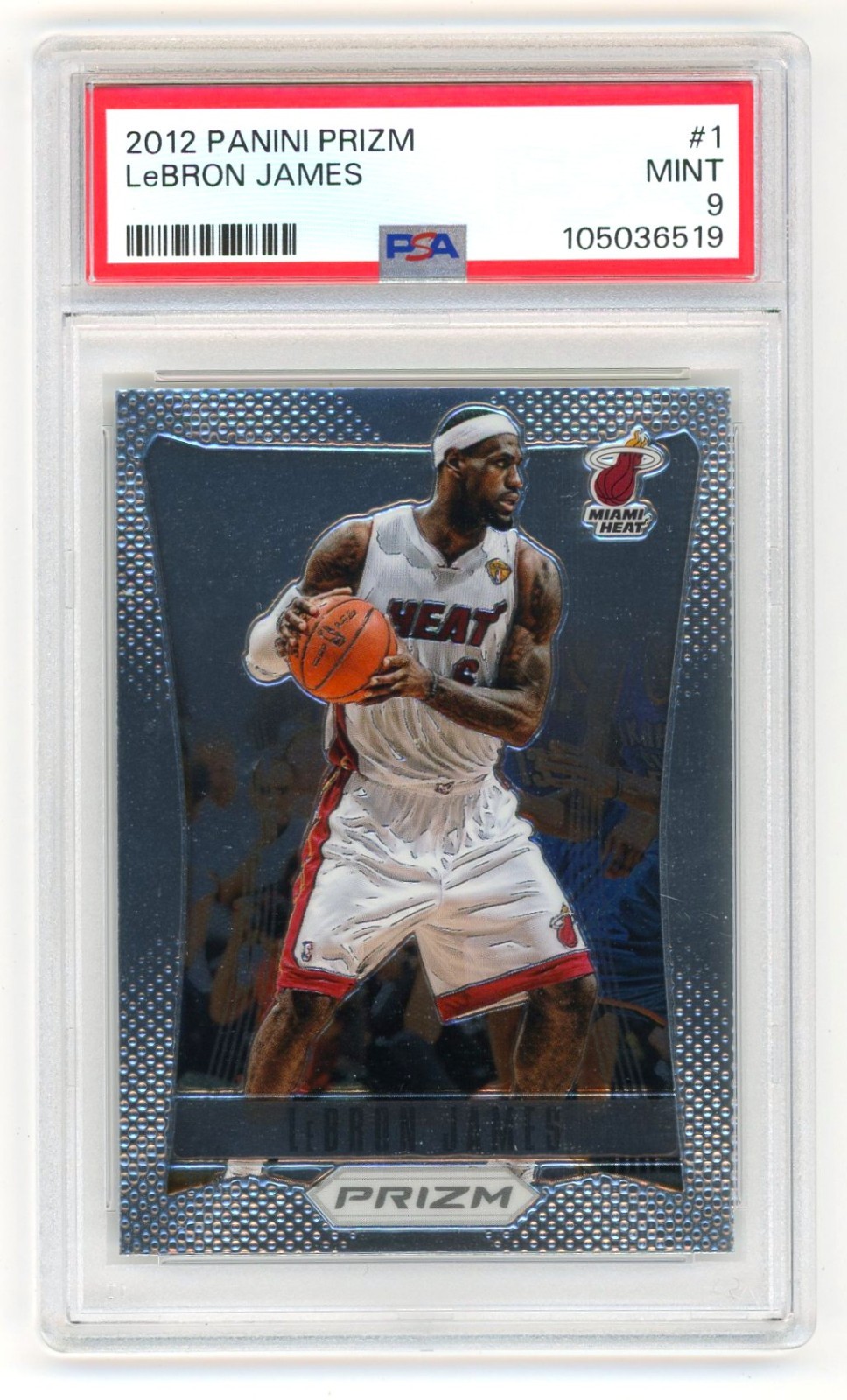 2012-13 Panini Prizm LeBron James PSA 9 Mint Card #1 Miami Heat Basketball