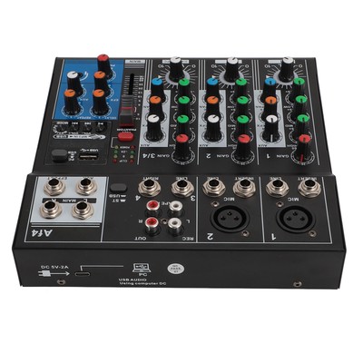 4 Channel Professional Mixer Dünn Und Staubdichtes USB -Soundmixer -LED