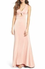 Xscape Cross Back Gown Sz 2 Blush