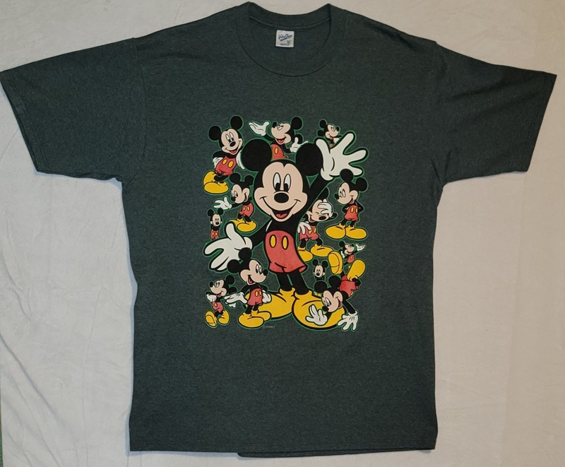 Vintage Mickey Disney Shirt Velva Sheen Black VTG XL