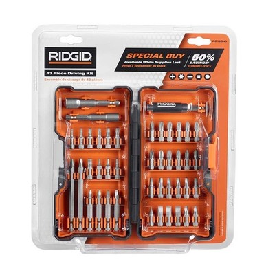NEW 43 pc DRIVING BIT KIT SET PLUS HARD CASE - AC10D43