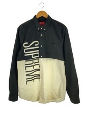Supreme Long Sleeve Shirt L Cotton WHT 14ss Competition Shirt Front Stain