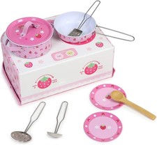 Mother Garden Wild Strawberry Cooking Trunk Set, Pretend Play Kitchen Tool