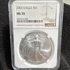 U.S. Mint 2003 American Eagle NGC MS70 1oz .999 Fine Silver Coin