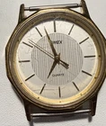 Vintage Timex Gold Tone White Dial Mens 1990s Retro Quartz Watch No Band Working