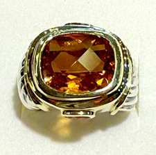 David Yurman 14K Gold & Sterling Silver Citrine & Garnet Ring