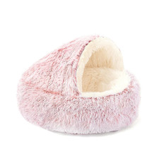 Winter Plush Pet Cat Bed round Cat Cushion Cat House 2 in 1 Warm Cats Basket Pet