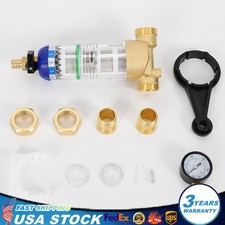 3/4in Home Reusable Sediment Water Filter Spin Down Mesh System Hot Water Filter