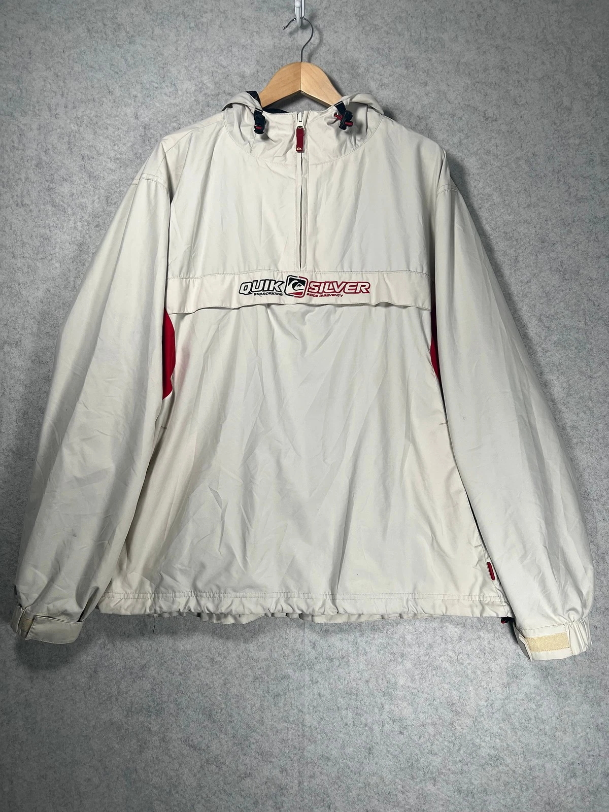 Vintage Quiksilver 90s Half Zip Pullover Anorak Windbreaker White Red L
Opens in a new window or tab