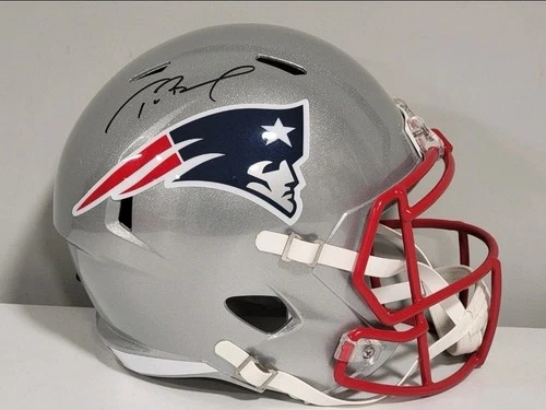 Tom Brady Patriots Signed Full Size Replica Helmet Tristar COA. DARK CLEAN AUTO!